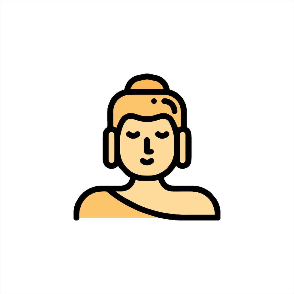 Buddha icon in a line style vector