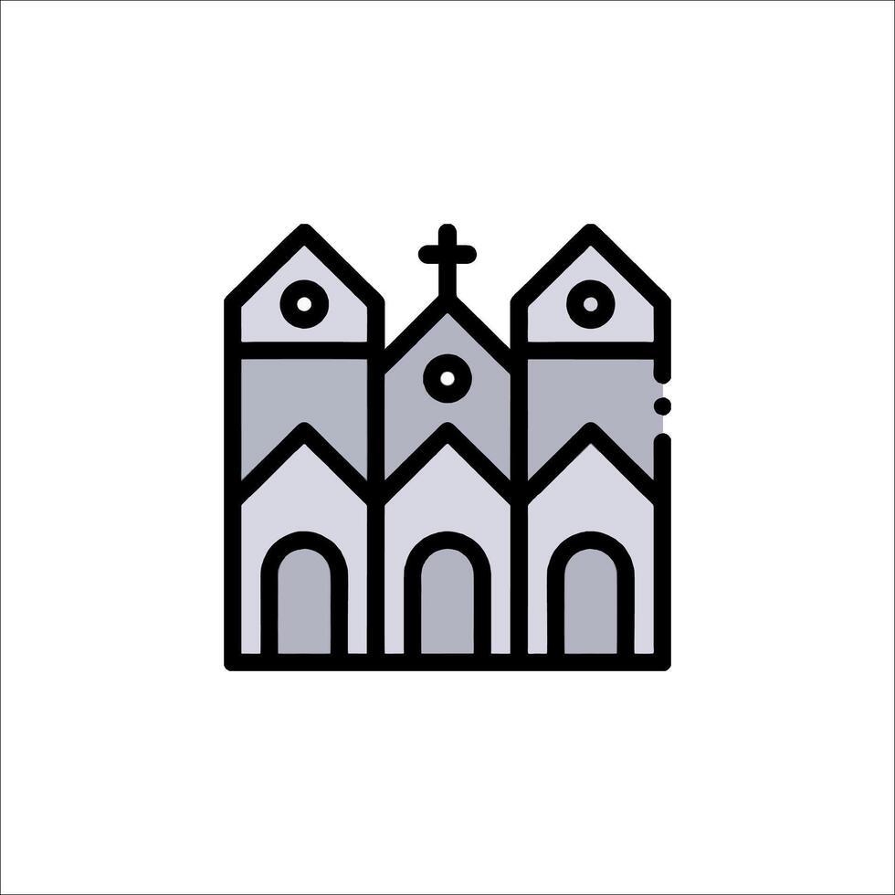 A church icon with a cross on top vector