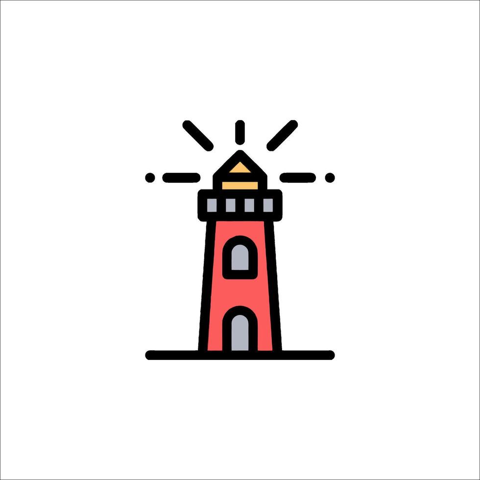 A red lighthouse icon on a white background vector