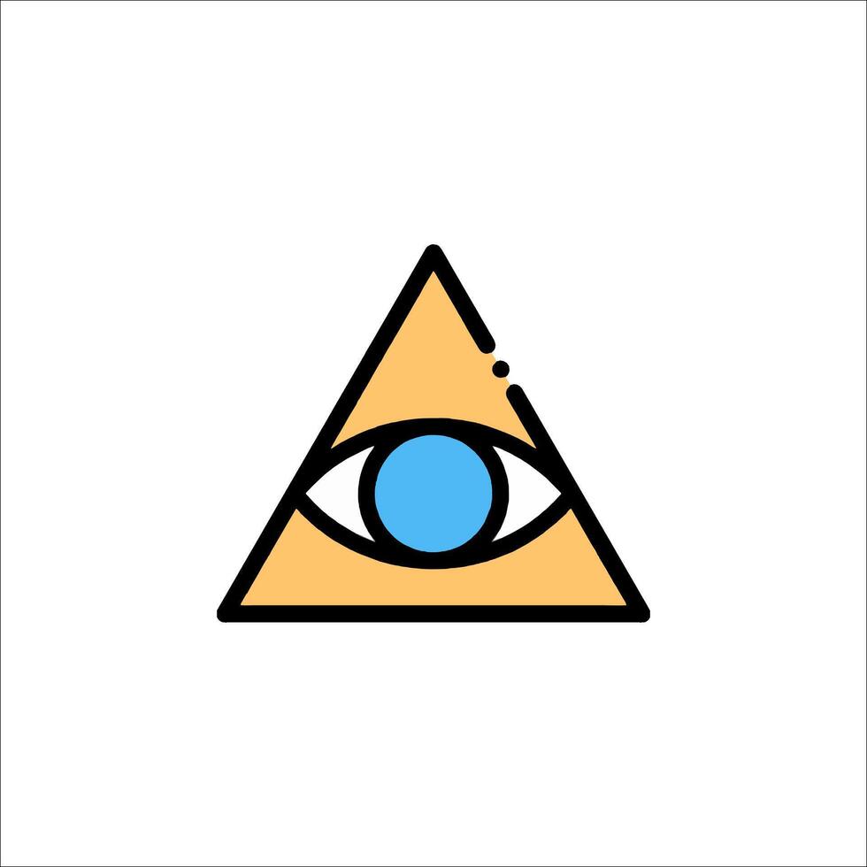 An all seeing eye icon in a triangle vector