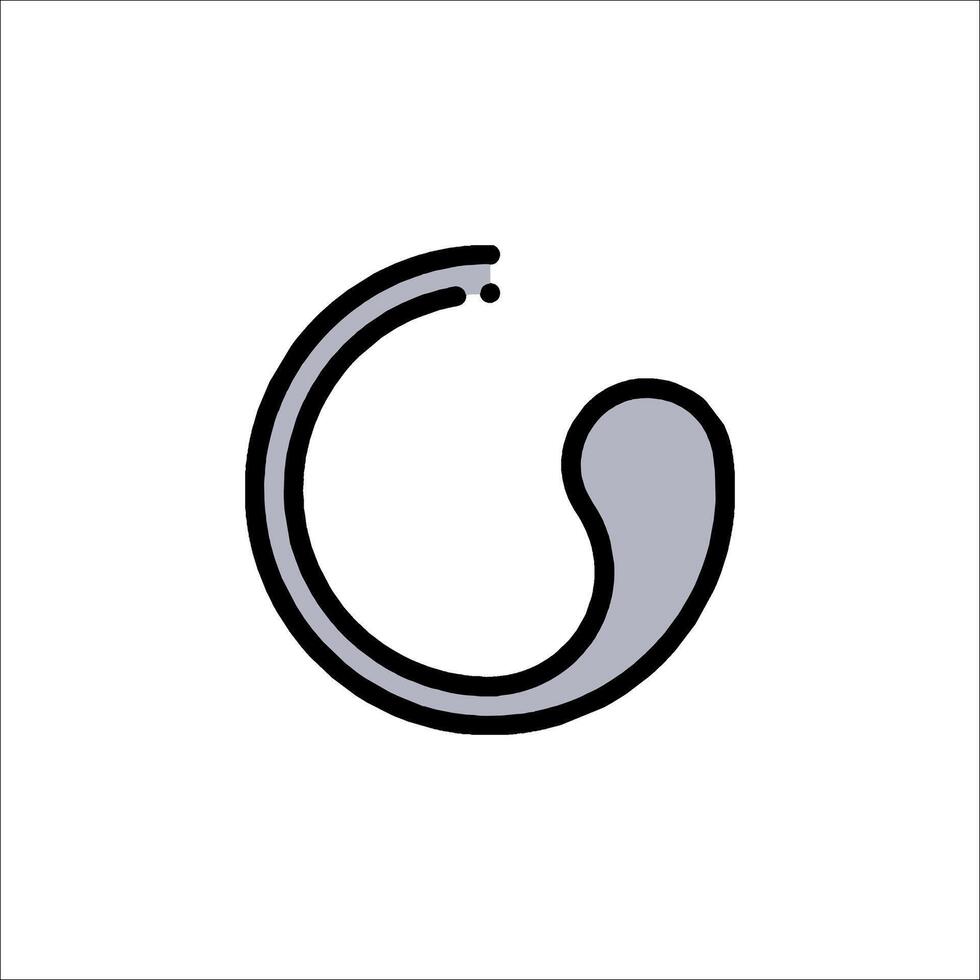 A black and white icon of a circular object vector