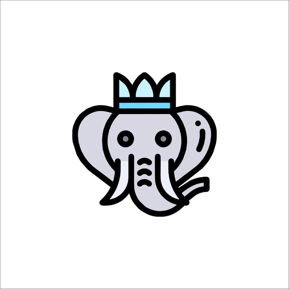 An elephant with a crown on its head vector