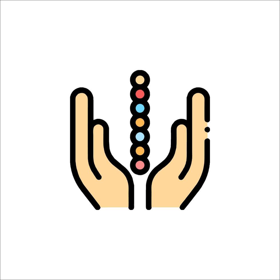 Hands holding a ball of chakra energy vector