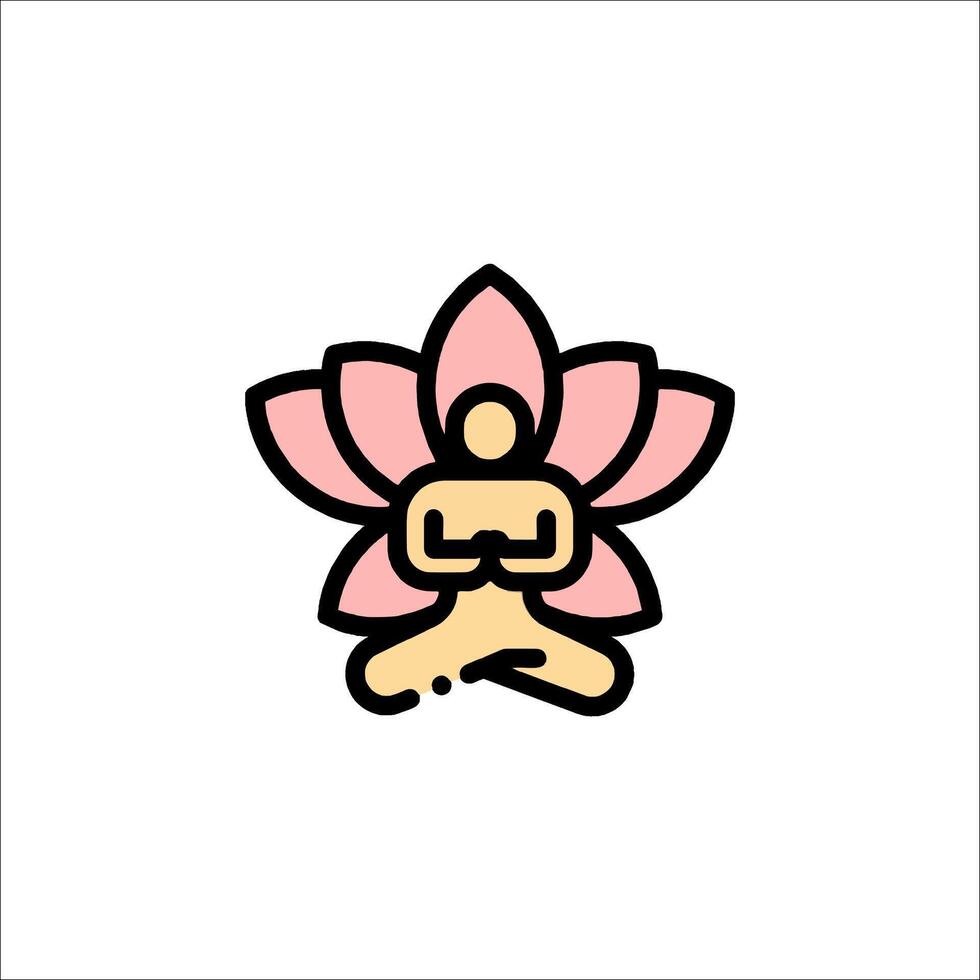 A pink lotus flower with a person sitting in the middle vector