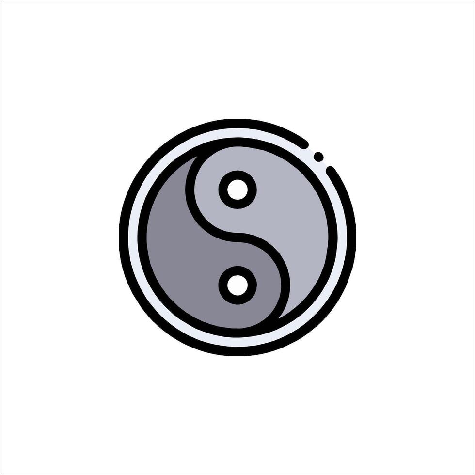 Yin yang symbol icon illustration vector
