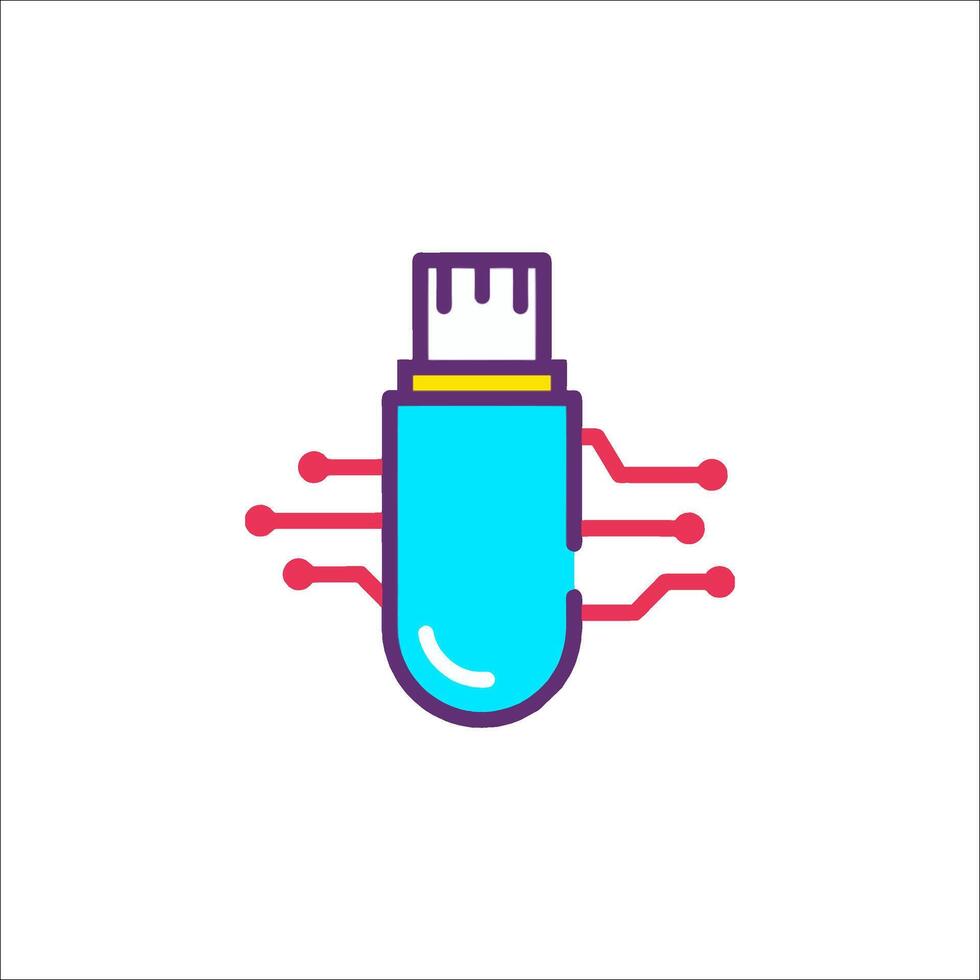 A blue and red pen with a circuit board on it vector