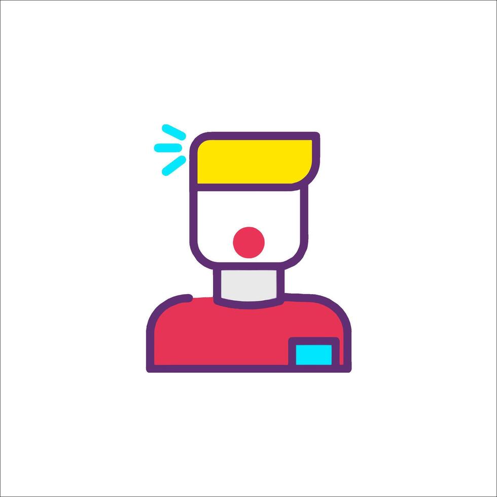 A man with a red shirt and a yellow hat vector