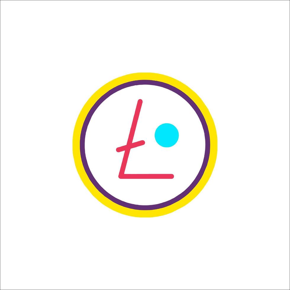 A colorful logo with the letter l vector