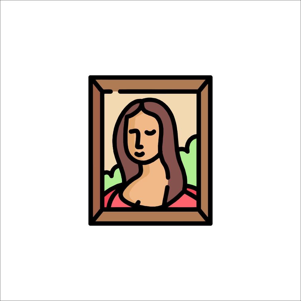 The mona lisa icon vector