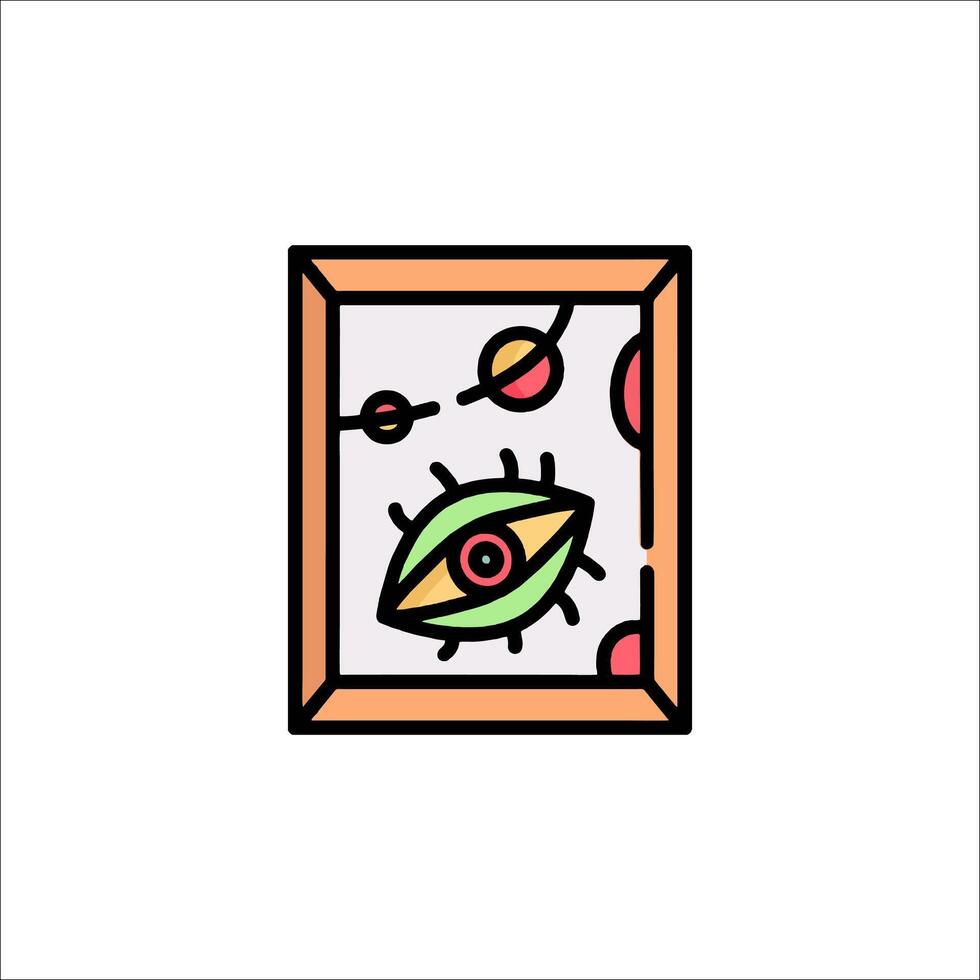 A picture of an eye in a frame with a frame around it vector