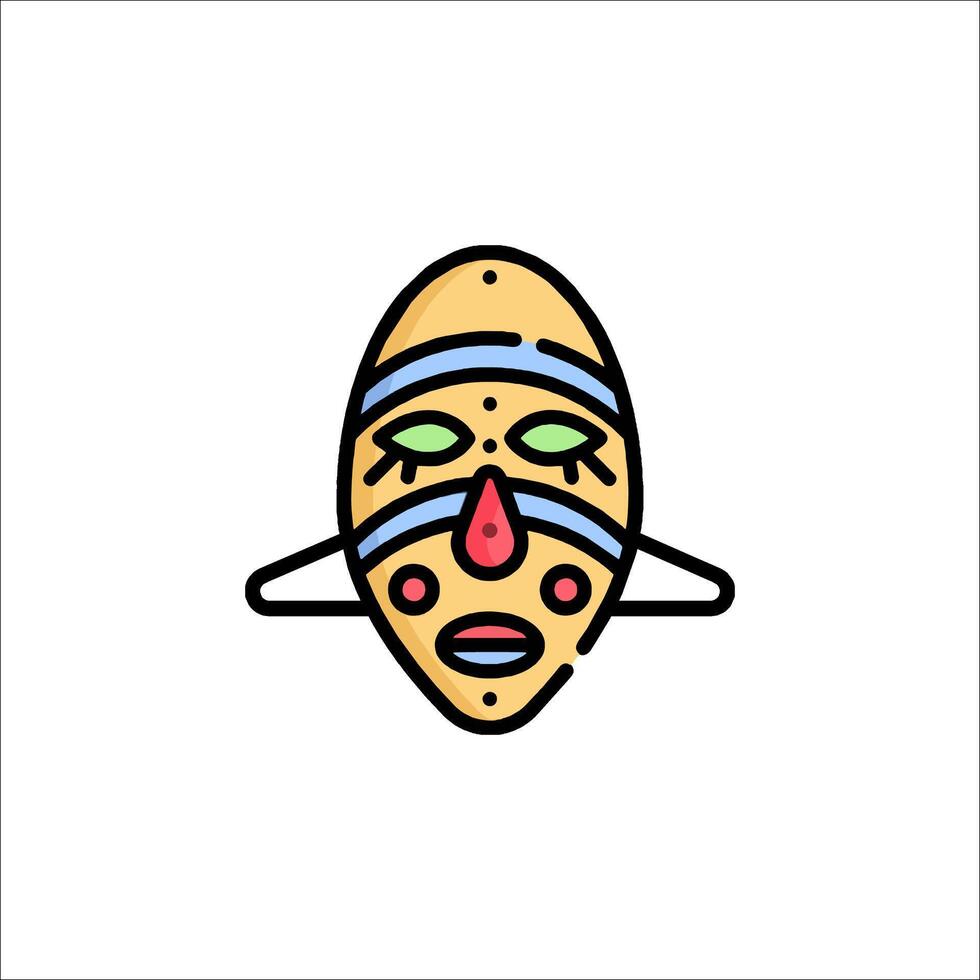 A cartoon mask with a face on it vector