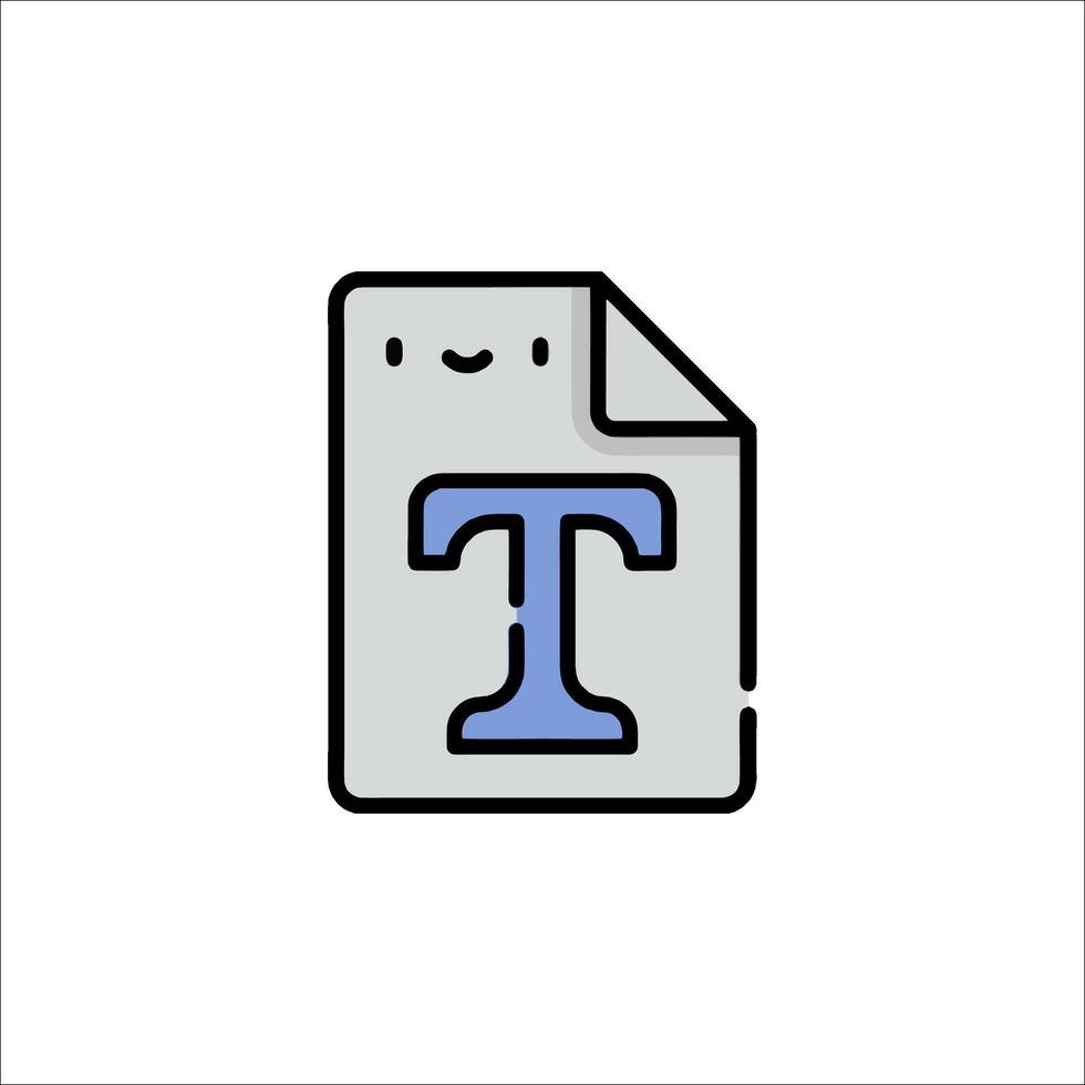 A file icon with the letter t on it vector