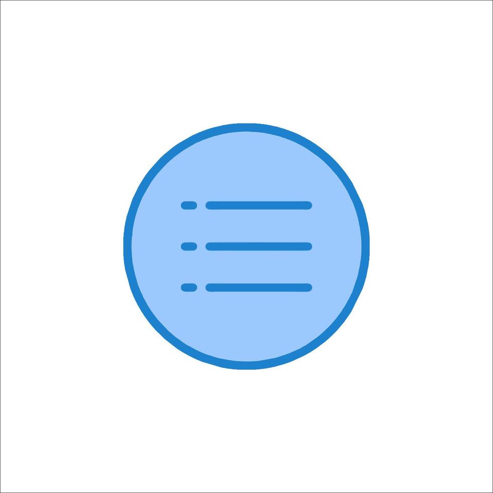 A blue circle with a line drawn on it vector