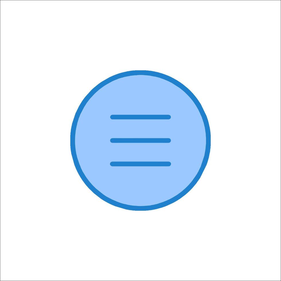 A blue circle with a line drawn on it vector