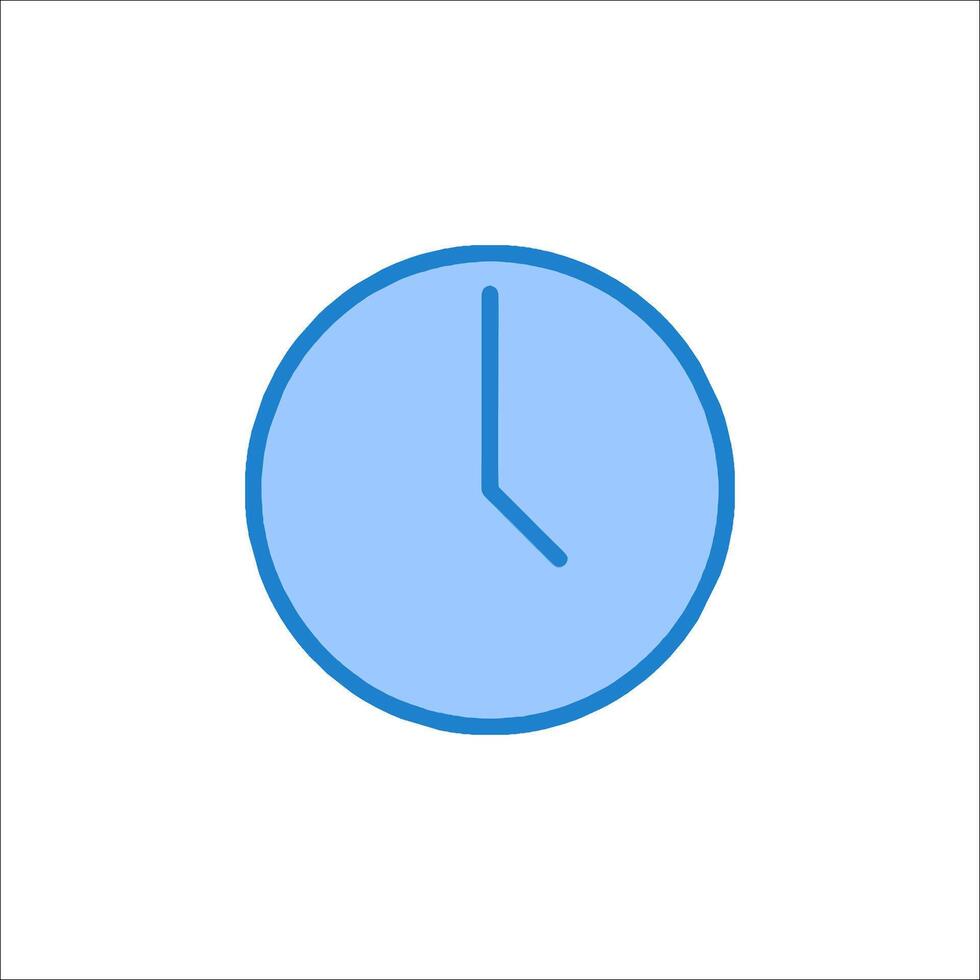 A blue clock icon on a white background vector