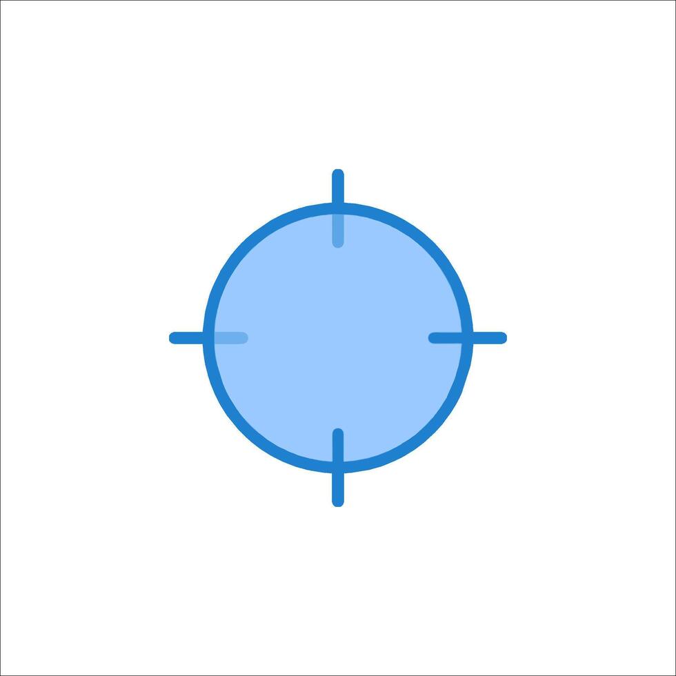 A blue crosshair icon on a white background vector