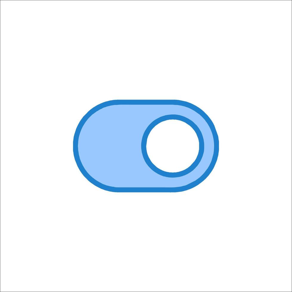 A blue button with a white circle on it vector