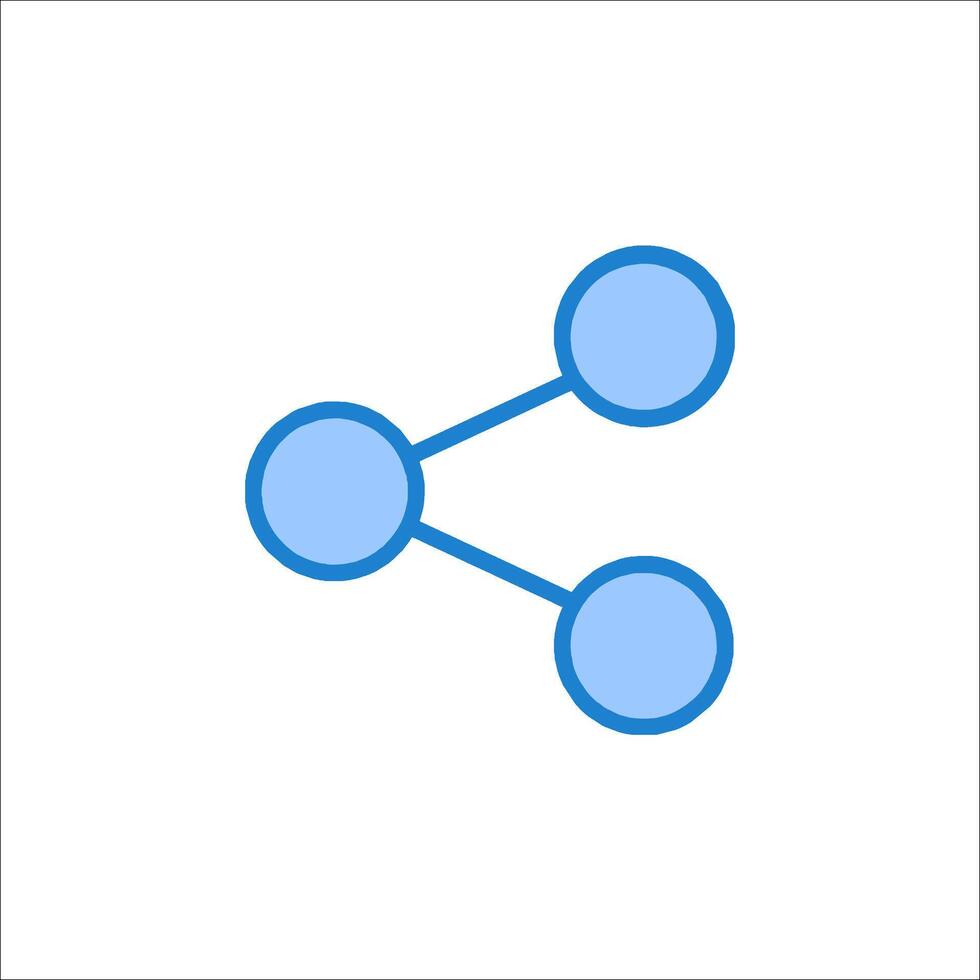 A blue and white icon with two circles vector