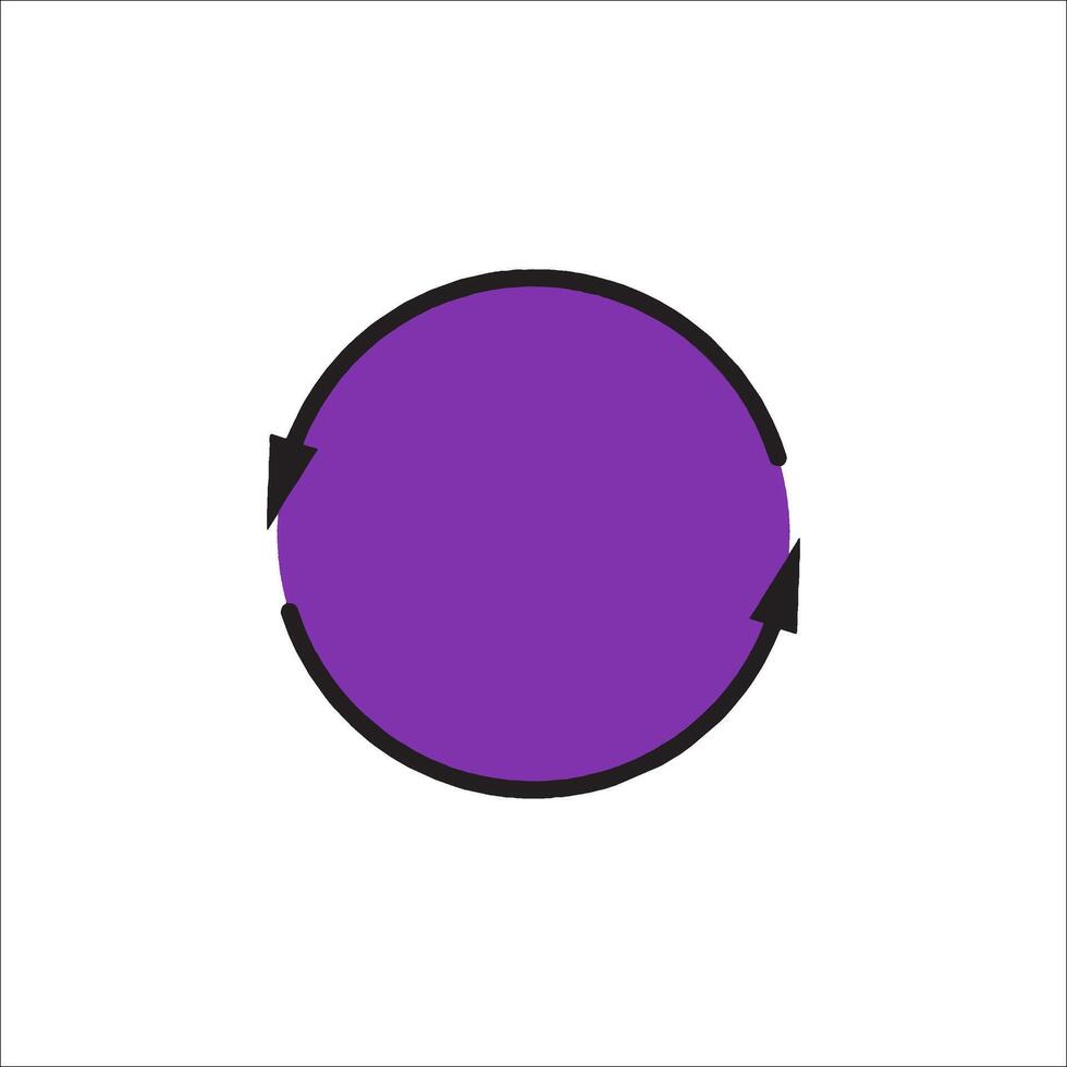 A purple circle with arrows pointing to it vector
