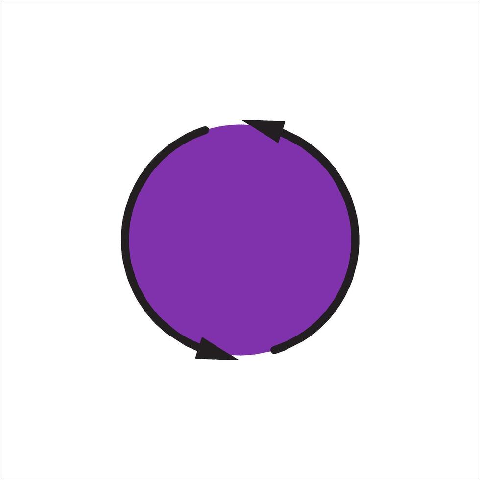 A purple circle with arrows pointing in different directions vector