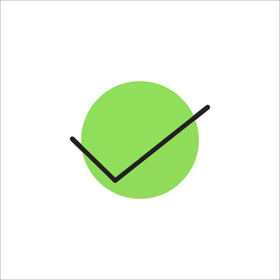 A green check mark on a white background vector