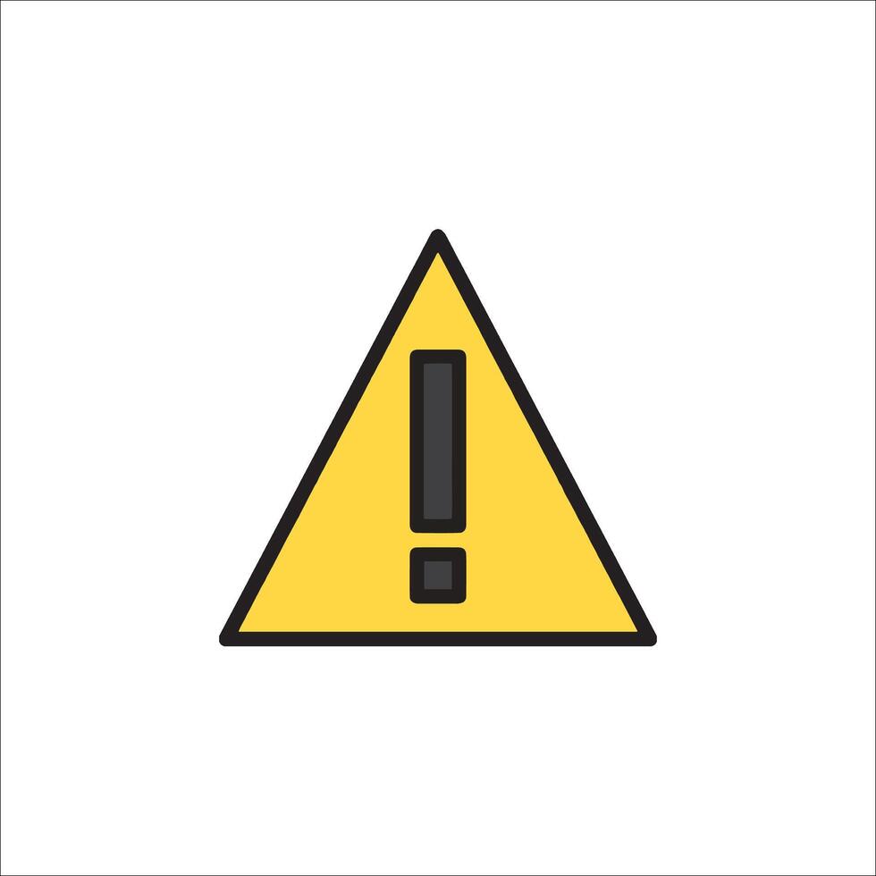 A yellow warning sign with an exclamation mark vector