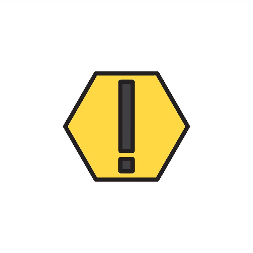 A yellow exclamation sign on a white background vector