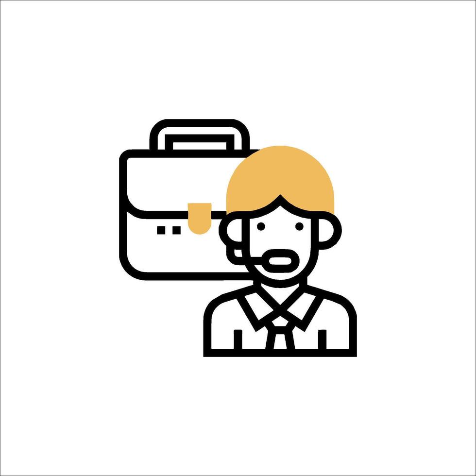 A man with a briefcase icon vector