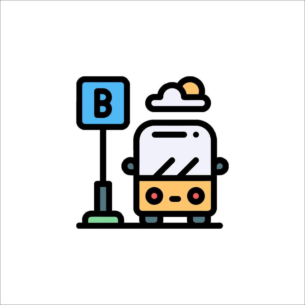 Bus stop icon illustration vector