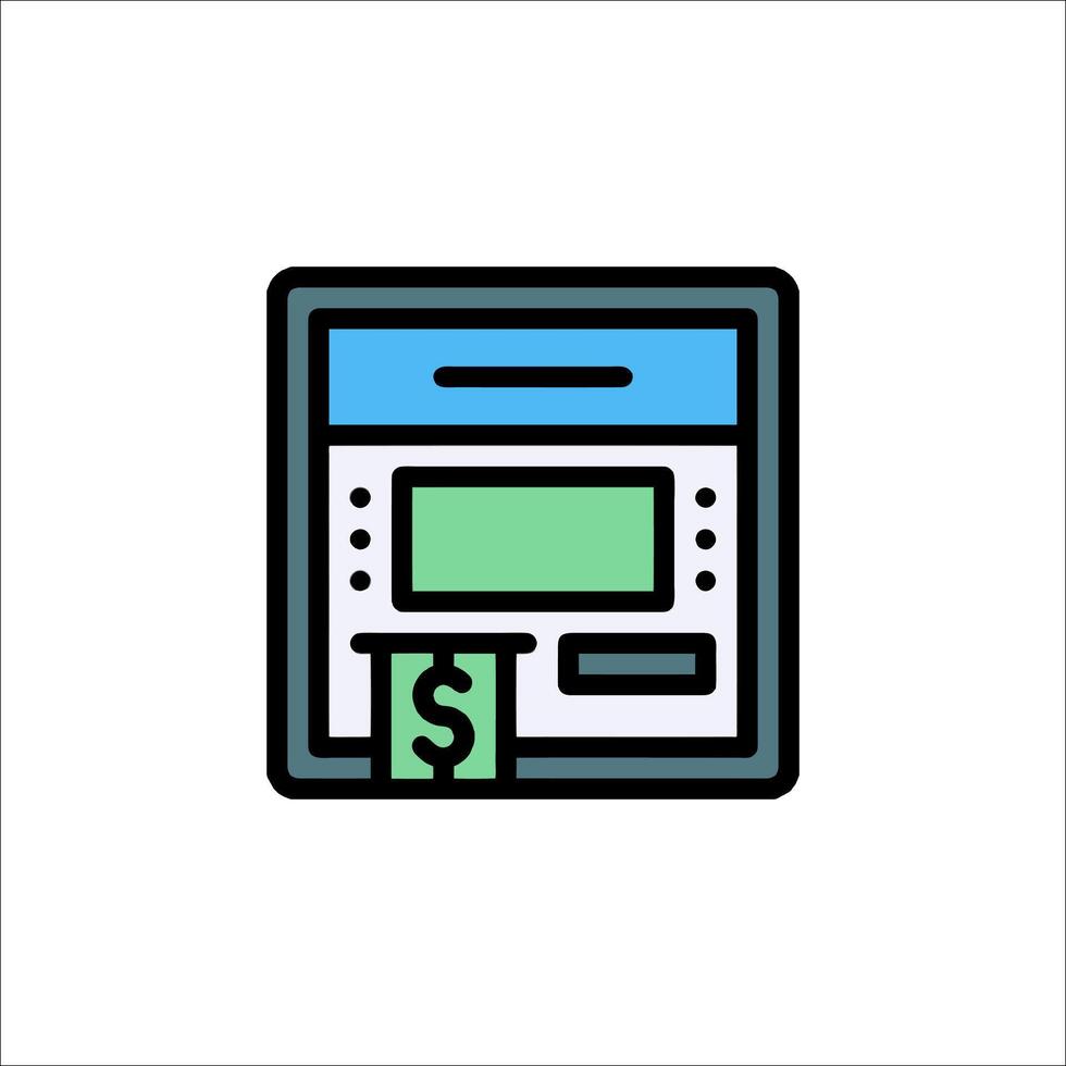 A bank machine with a dollar sign on it vector