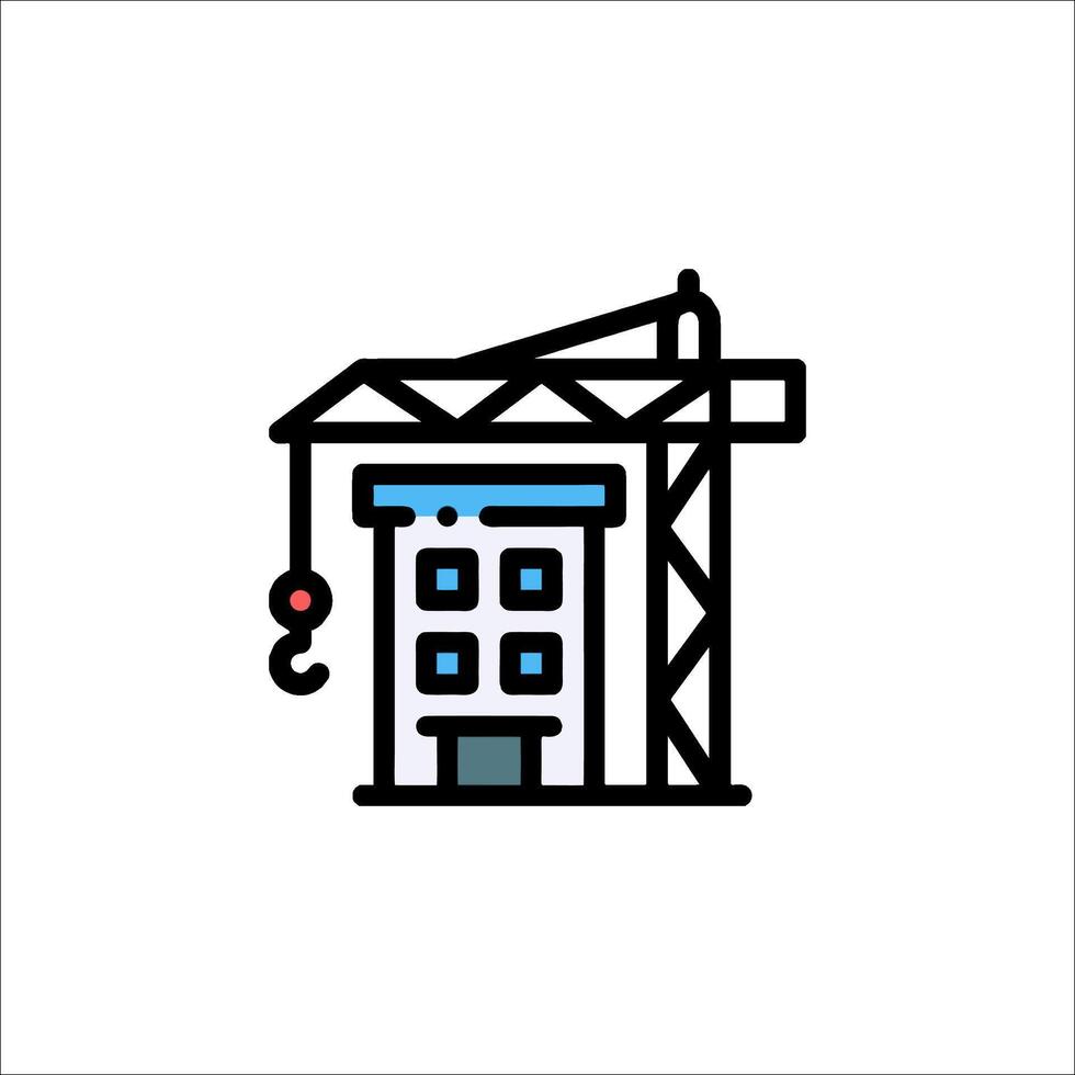 Construction crane icon illustration vector
