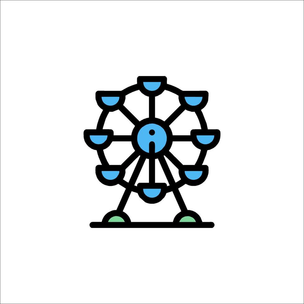 A ferris wheel icon on a white background vector