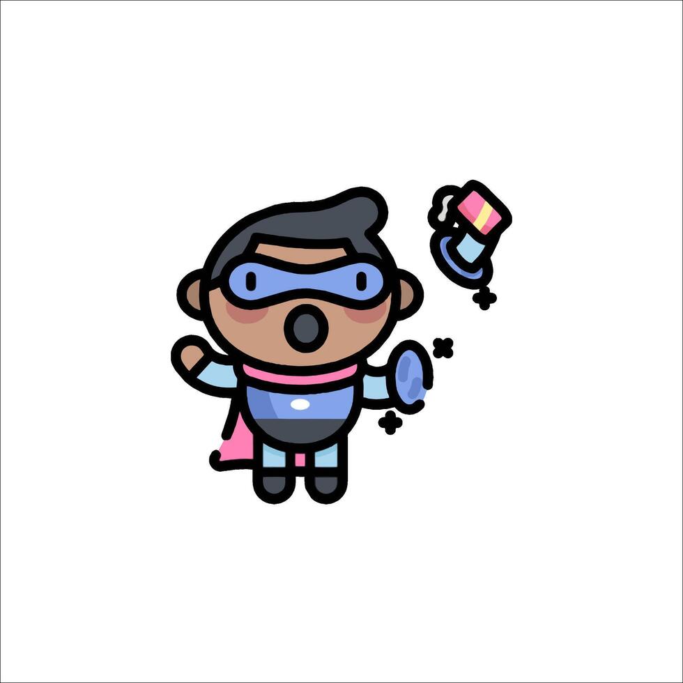 A cartoon character in a superhero costume vector