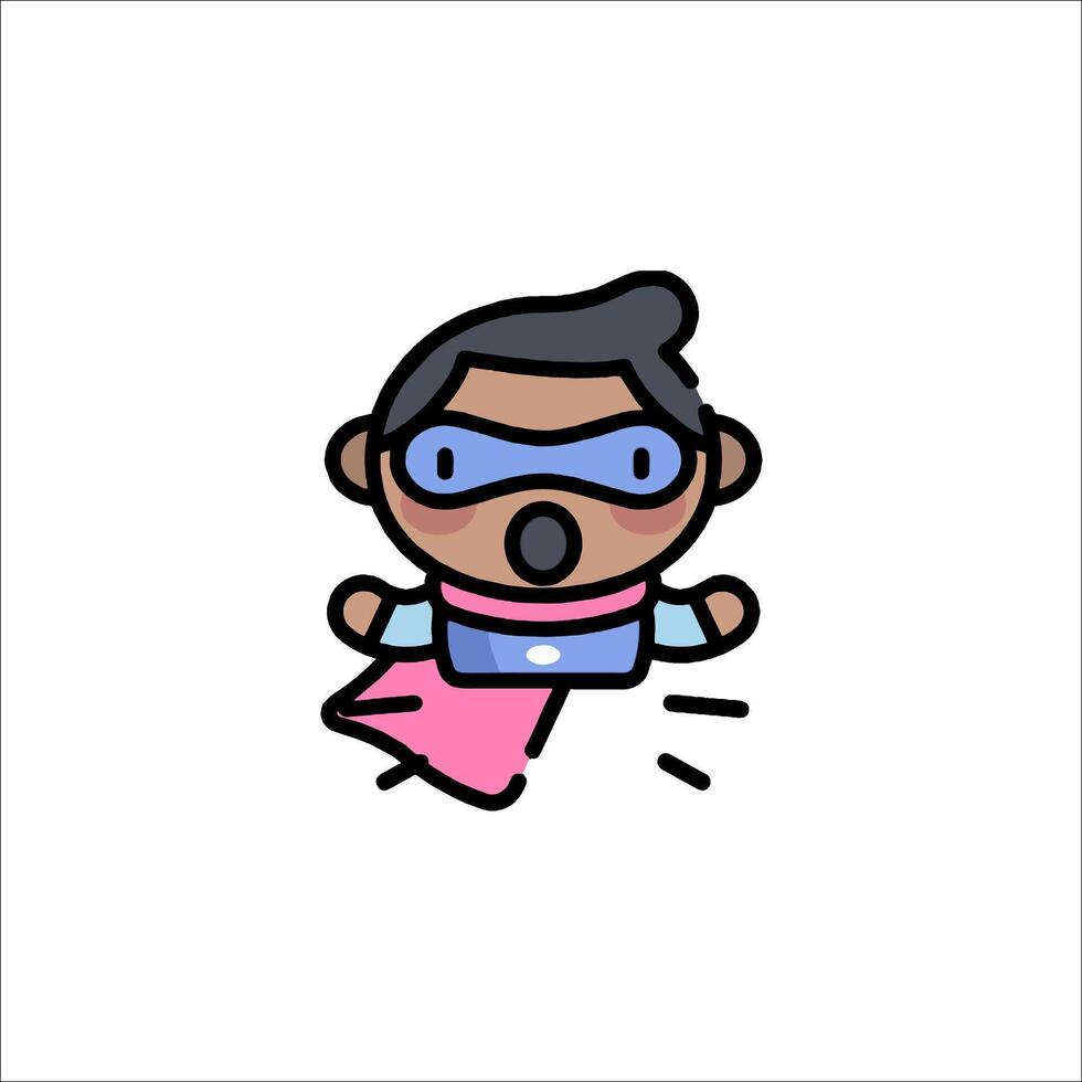 A cartoon character with a mask and cape vector