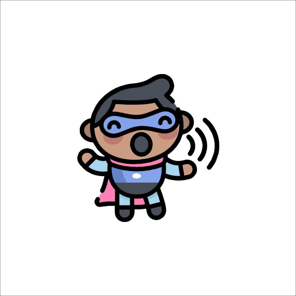 A cartoon character in a blue and pink costume vector