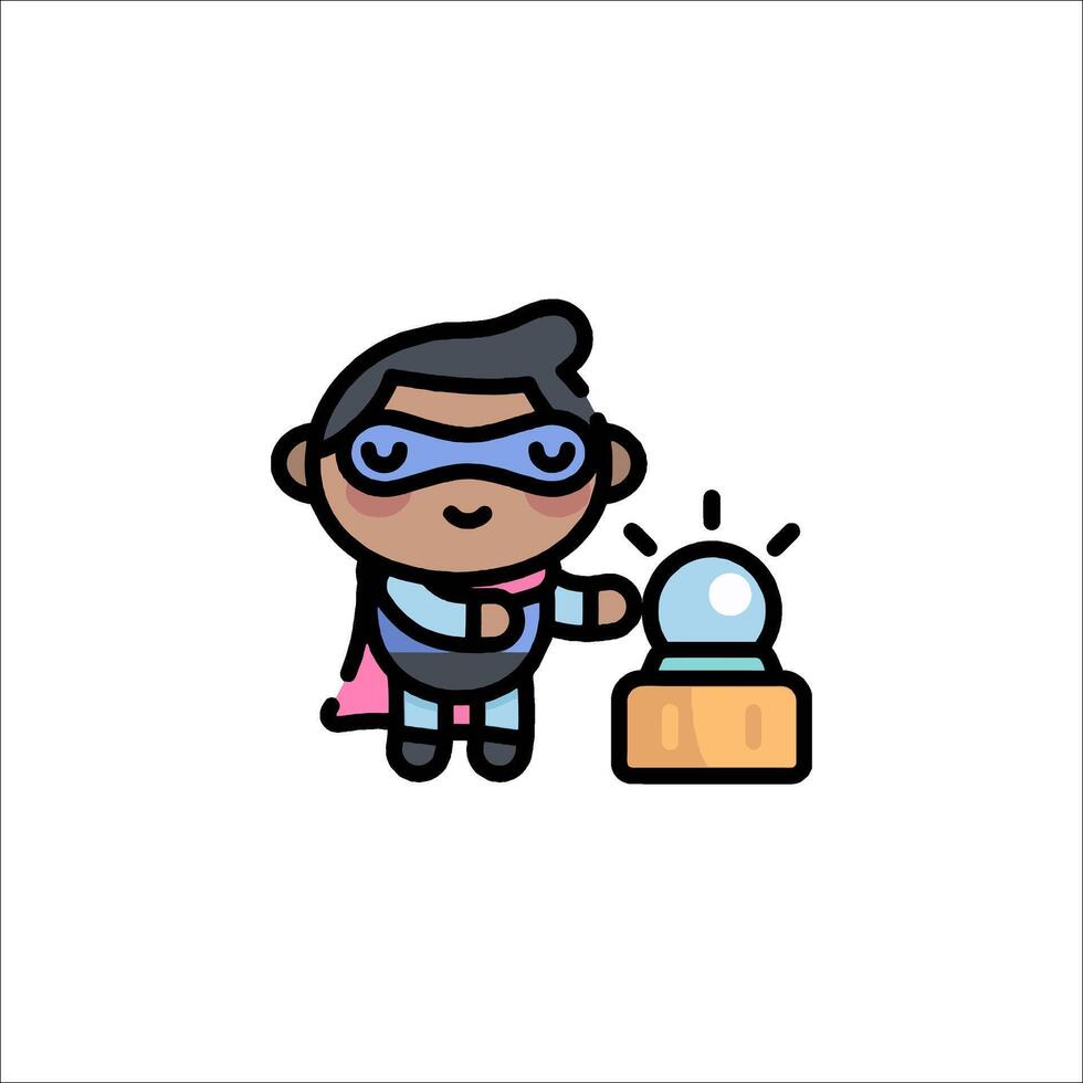 Superhero kid icon vector