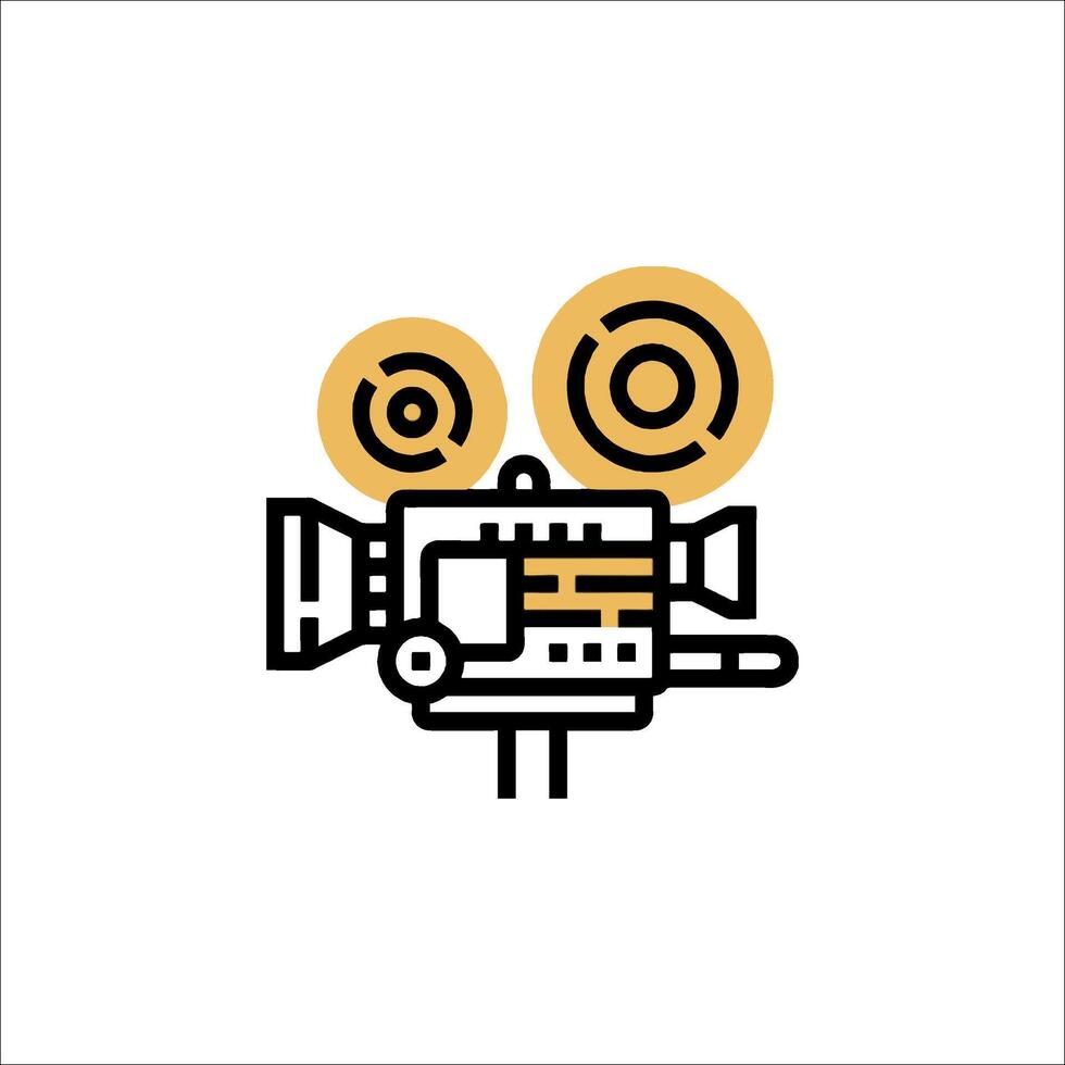 A movie camera icon on a white background vector
