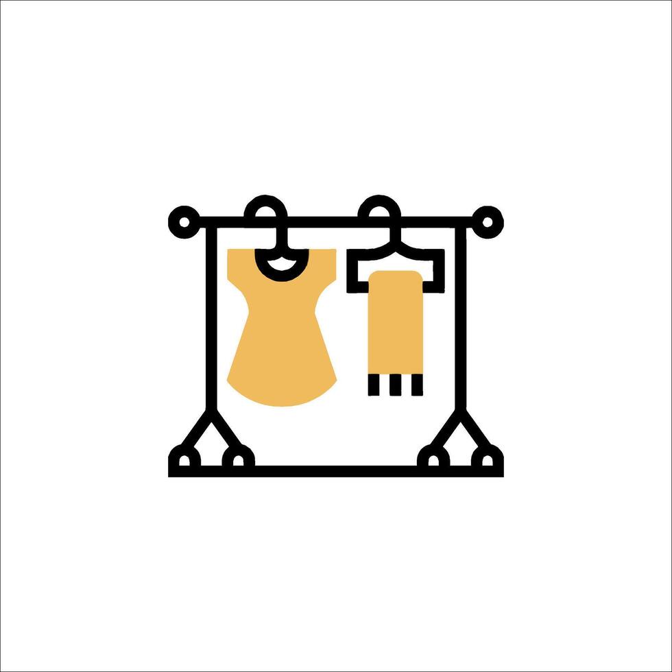 Clothes rack icon vector