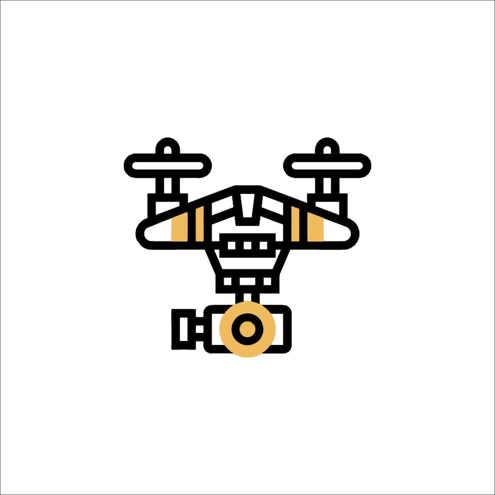A drone icon with a camera on top vector