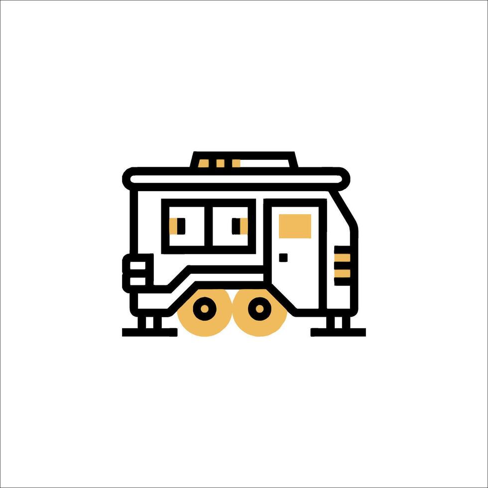 A small rv trailer icon on a white background vector