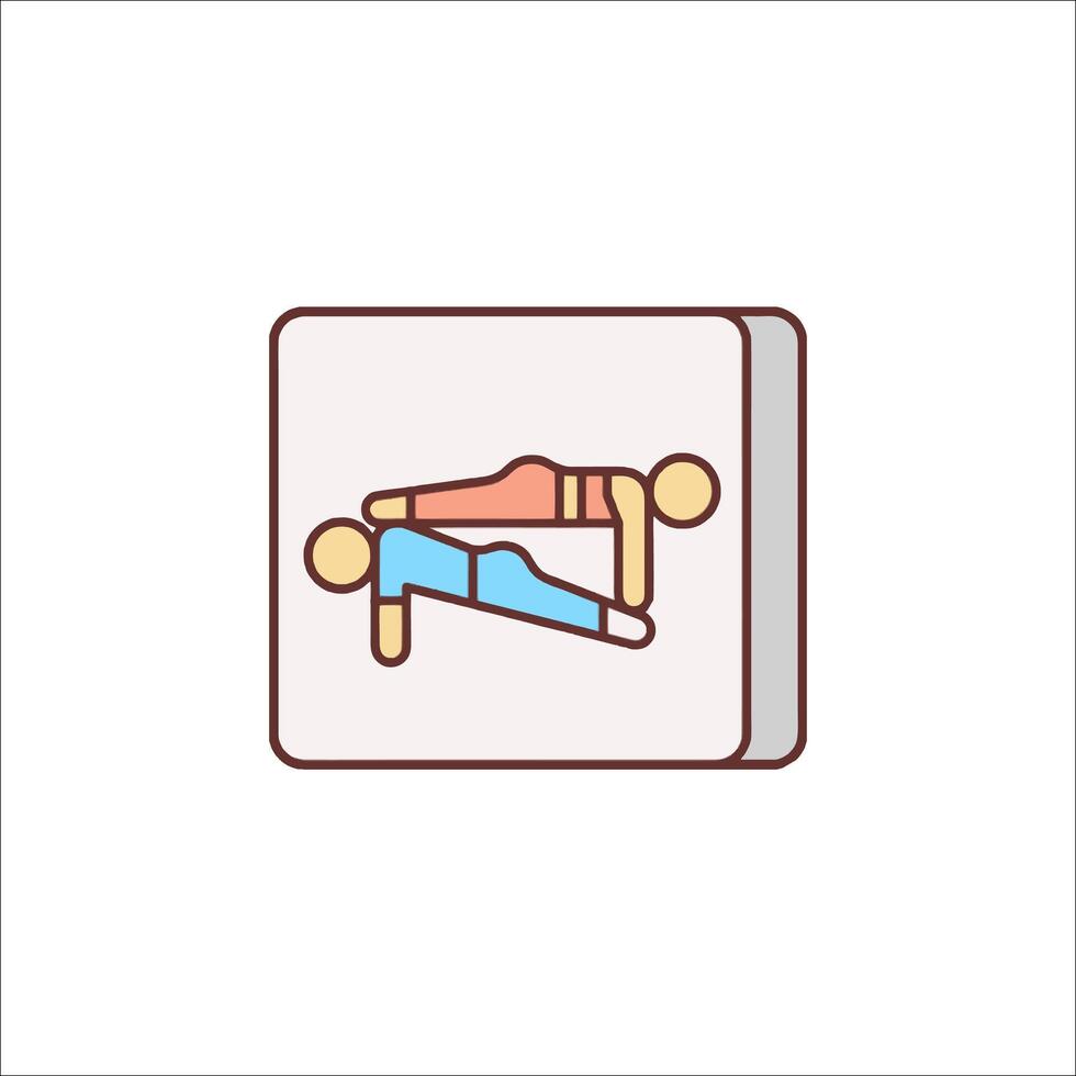 A man doing pushups on a box icon vector