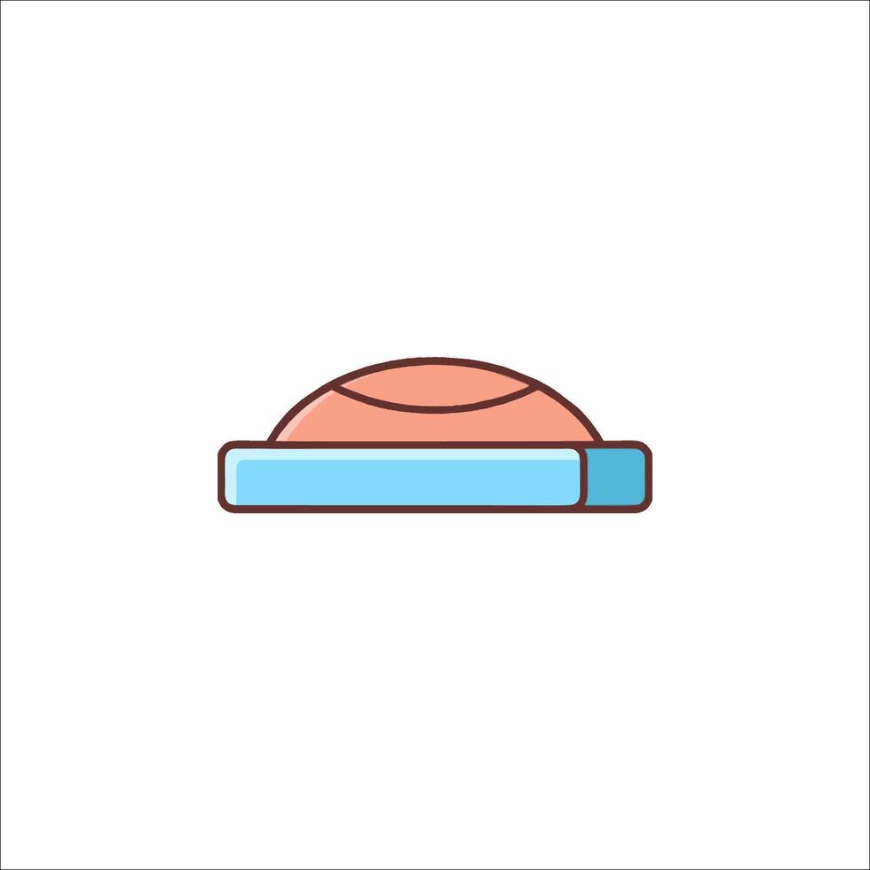 A flat icon of a hat on top of a table vector
