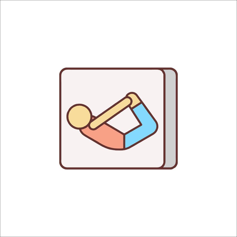 A man doing yoga in a square icon vector