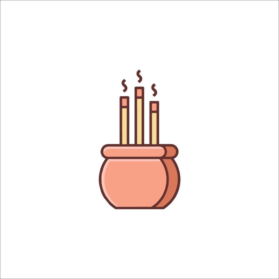 Candles in a pot icon vector