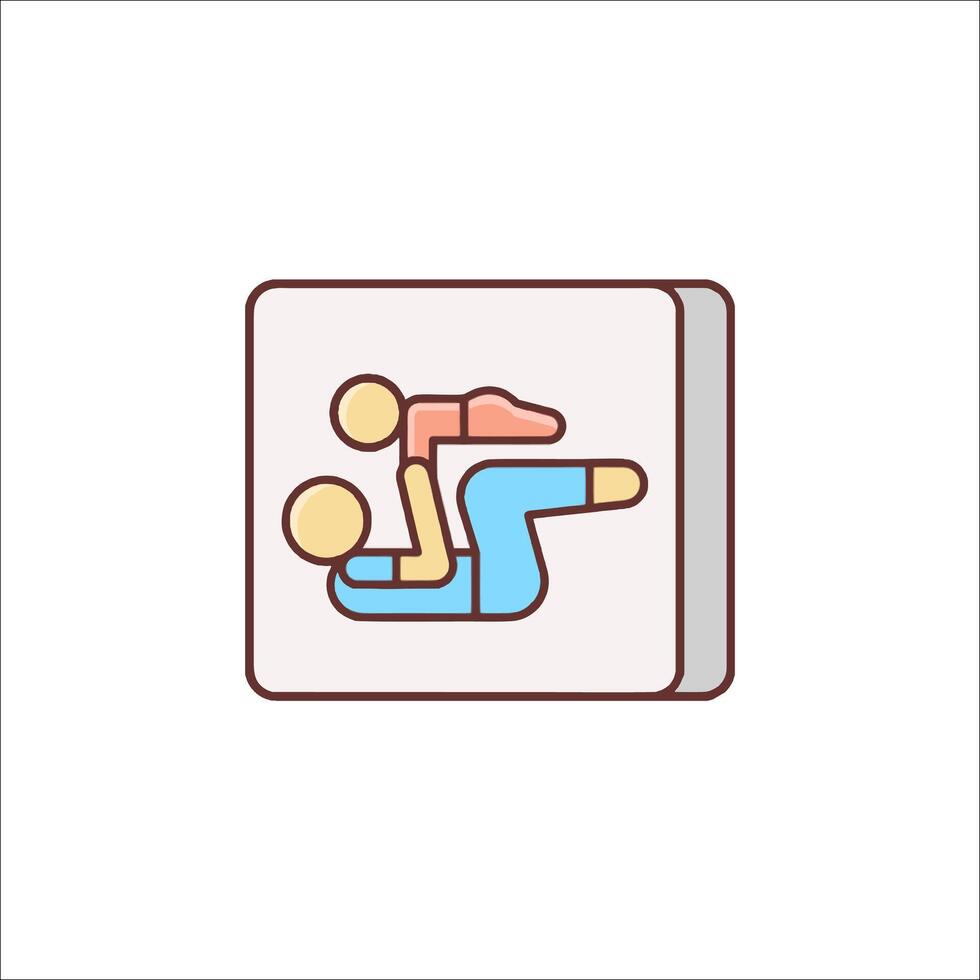 A man and woman are laying on the floor in a square vector
