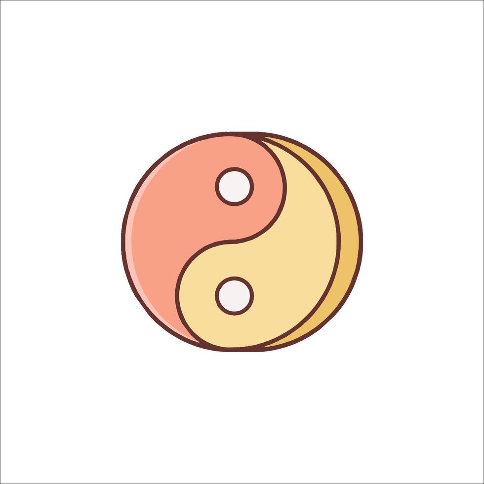 Yin yang symbol icon illustration vector