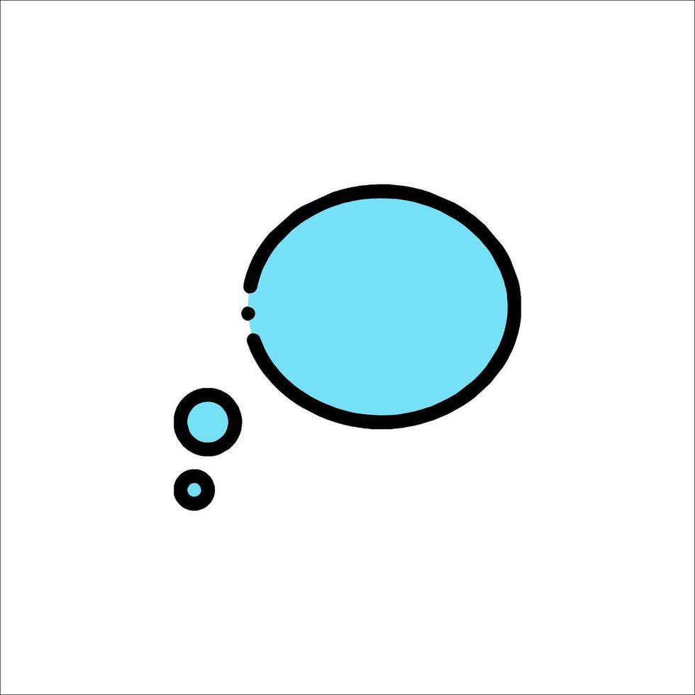 A blue speech bubble icon on a white background vector