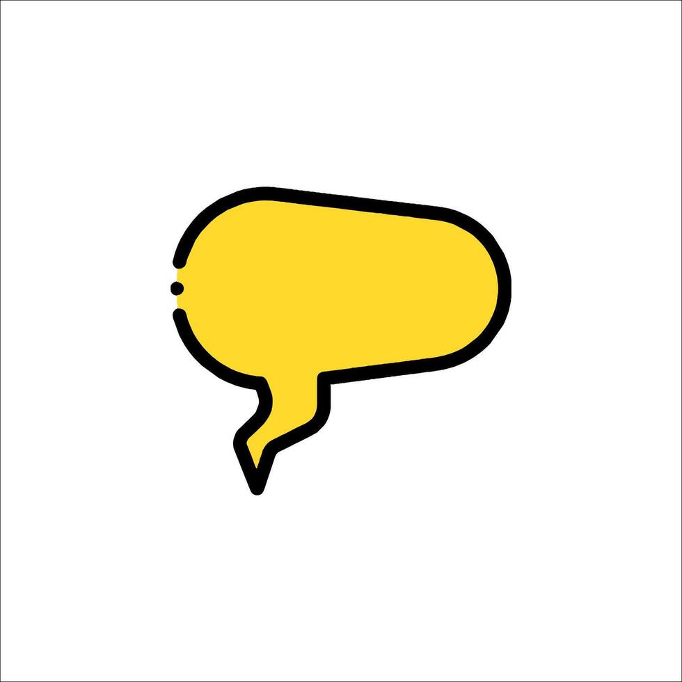 A yellow speech bubble icon on a white background vector