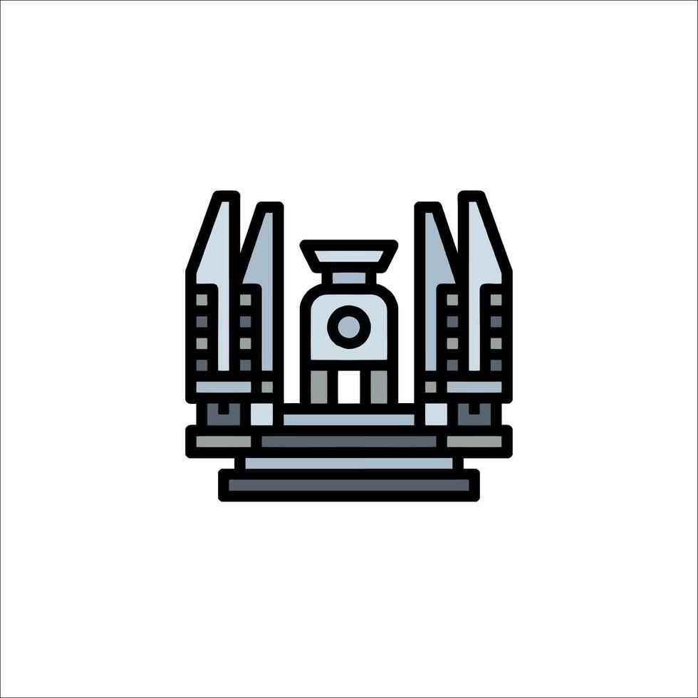 A building with a clock on top of it vector