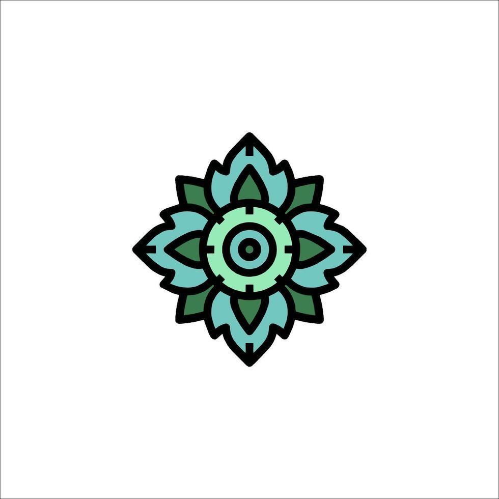 A green and black flower logo vector